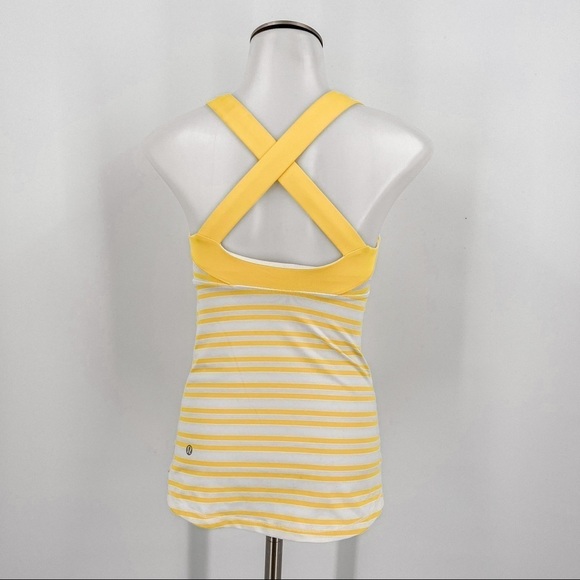 Lululemon Yellow/White stripped tank top - Picture 5 of 7